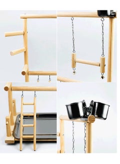 XICEN Bird Perches Nest Play Stand, Gym Parrot Playground Play gym, Playpen Playstand Swing Bridge, Wood Climb Ladders Wooden Conures, Parakeet Macaw African bird  - Image 3