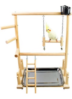 XICEN Bird Perches Nest Play Stand, Gym Parrot Playground Play gym, Playpen Playstand Swing Bridge, Wood Climb Ladders Wooden Conures, Parakeet Macaw African bird  - Image 1