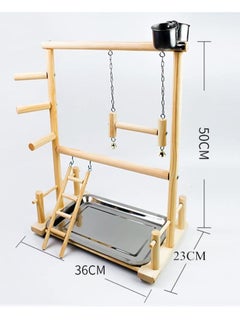 XICEN Bird Perches Nest Play Stand, Gym Parrot Playground Play gym, Playpen Playstand Swing Bridge, Wood Climb Ladders Wooden Conures, Parakeet Macaw African bird  - Image 4