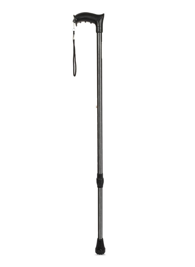 iwalk; Changing Lives iWalk Walking Stick for Old People, Adult Men/Women, Patients & Physically Challenged with Adjustable Height Strong Aluminium Body (Black) - Image 1