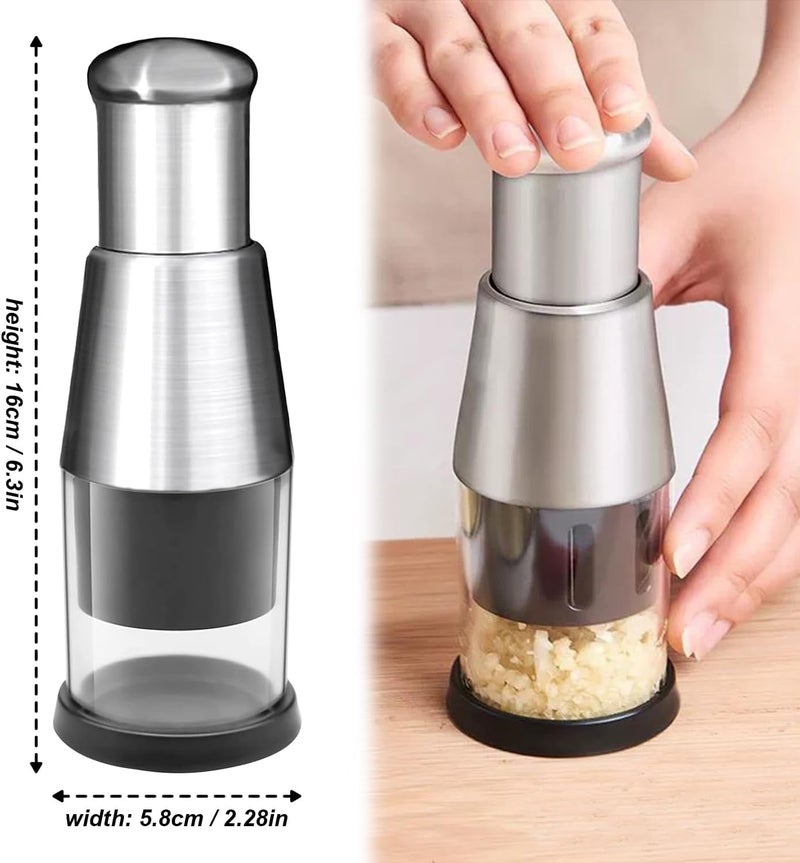 Calyrex Multifunctional Onion Cutter for Garlic Cutting Vegetable Cutter Stainless Steel Manual Vegetable Chopper Onion Garlic Press - Image 3
