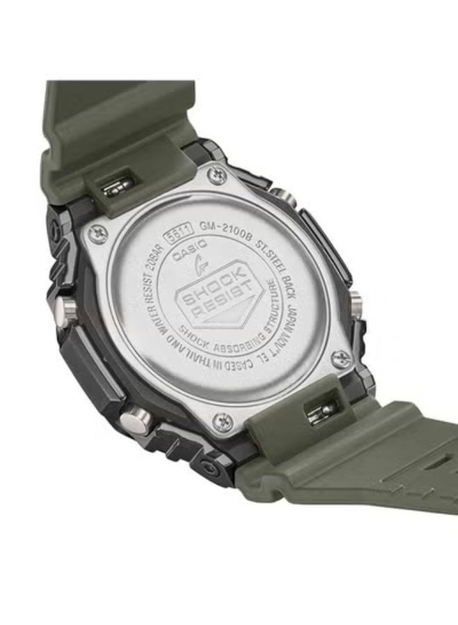 كاسيو ساعة توقيت كاسيو للرجال، جي-شوك، لون أخضر، تناظرية-رقمية، توقيت عالمي، موديل GM-2100B-3A - Image 5