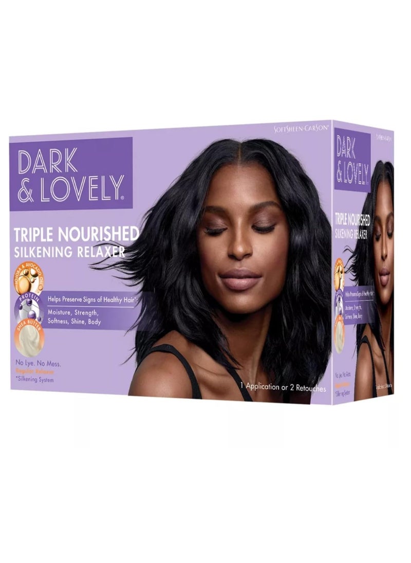 SoftSheen-Carson - SoftSheen-Carson Dark and Lovely Triple Nourished Silkening No-Lye Relaxer with Shea Butter, Regular - Image 1