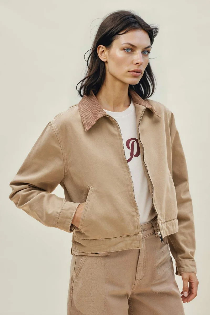 Defacto Regular Fit Polo Collar Cotton Jacket