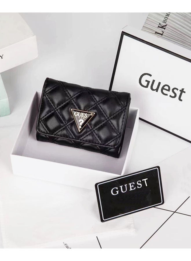 Guest Women's Large Long Zipper Wallet Coin Purse Black Print Wallet - Image 1