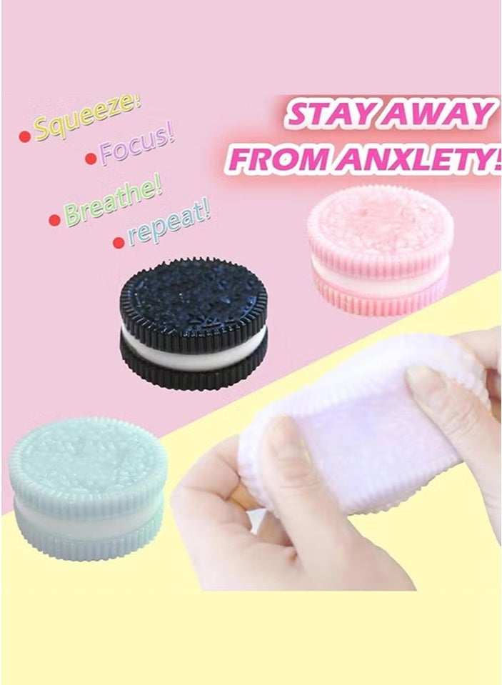 Haidue 5Pack Squishy Toy for Kids Sensory Stress Relief Fidget Toys, Soft & Safe for Boys & Girls, Pink, Black, Purple，Brushed Biscuits - Image 2