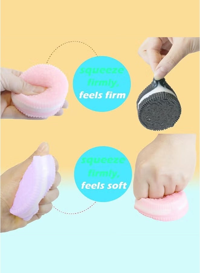 Haidue 5Pack Squishy Toy for Kids Sensory Stress Relief Fidget Toys, Soft & Safe for Boys & Girls, Pink, Black, Purple，Brushed Biscuits - Image 5