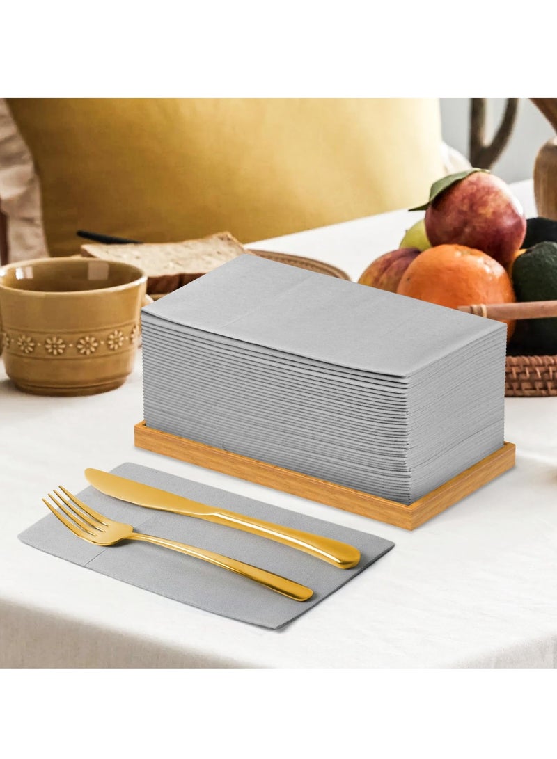 general 50-Pieces Disposable Dust-Free Dinner Napkins With Built-In Flatware Pocket Prefolded Cloth Like Paper Napkins For Wedding Dinner Or Party - Image 5