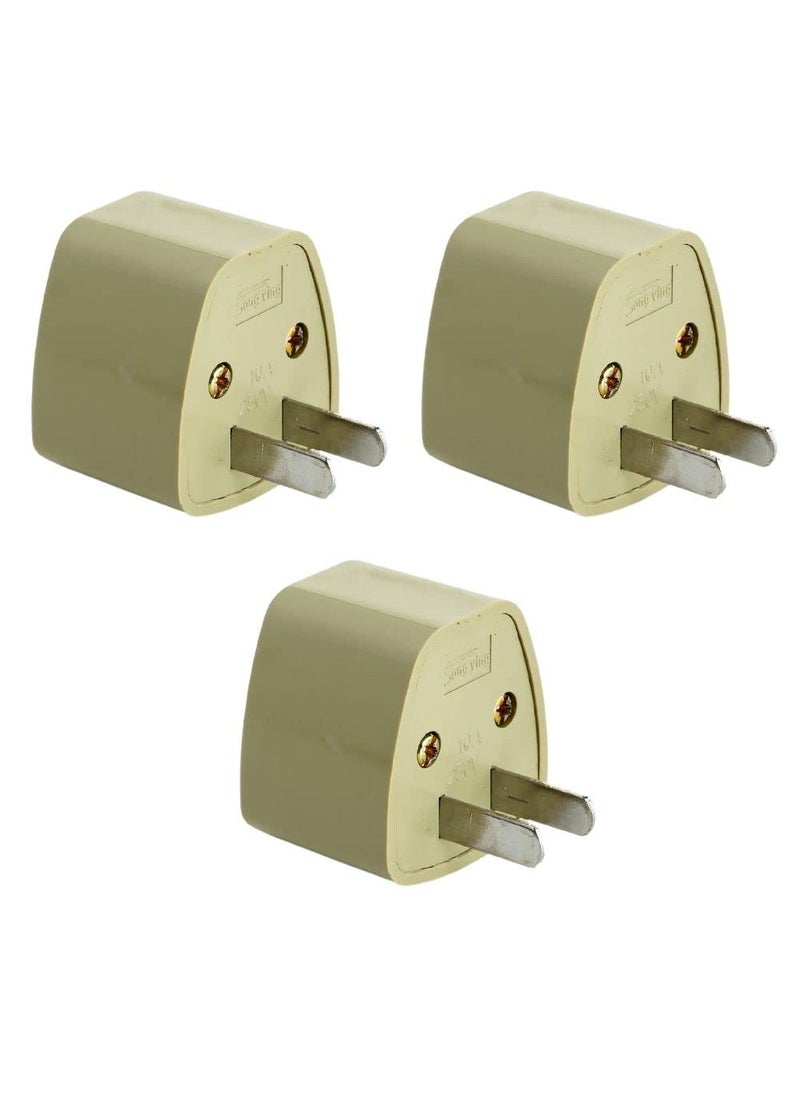 HI PLASST PINS N PLUGS HiPlasst Pack of 3 US Travel Adapter Type A Plug Adapter for USA Canada Mexico Japan Thailand Philippines India to USA Converter 2 Pin Plug Adapter  - Image 1