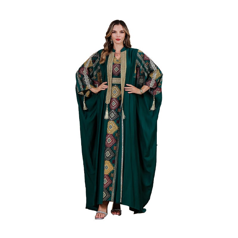 Embroidered Two-Piece Evening Dress Set - Image 5