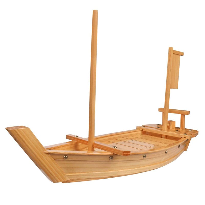 WINIAER Wooden Sushi Boat Serving Tray 315 inch Sushi Plate for Restaurant Plates Commercial Extra Large Sushi Tray Serving Boat Plate for Restaurantware or Home