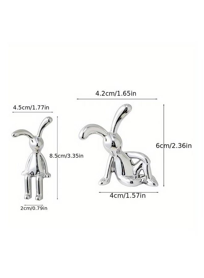 واي جيه مجموعة من قطعتين من زخارف سيارة الأرنب الجالسة الغريبة -تصميم طويل الأرجل فاتنة، زخرفة مركز التحكم، وزخارف داخلية مخصصة لسيارة المرح واللعب - Image 3