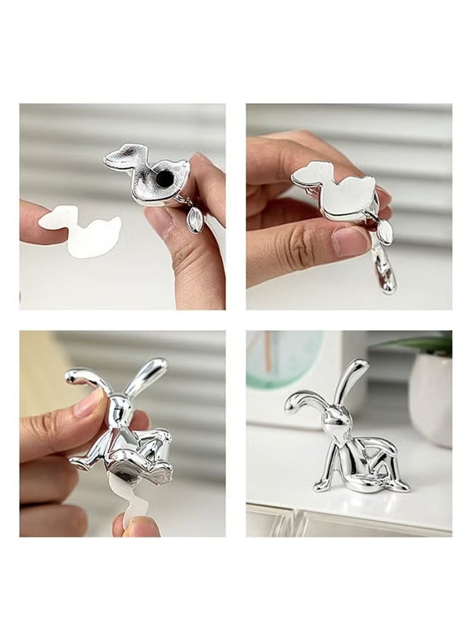 واي جيه مجموعة من قطعتين من زخارف سيارة الأرنب الجالسة الغريبة -تصميم طويل الأرجل فاتنة، زخرفة مركز التحكم، وزخارف داخلية مخصصة لسيارة المرح واللعب - Image 4