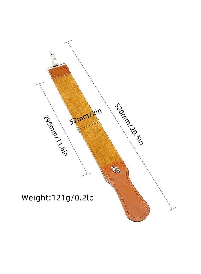 Grandslam Leather Strop for Straight Razor Sharpening and Smooth - Professional Straight Razor Knife Cowhide Dual Strop (Type 2, Brown) - Image 4