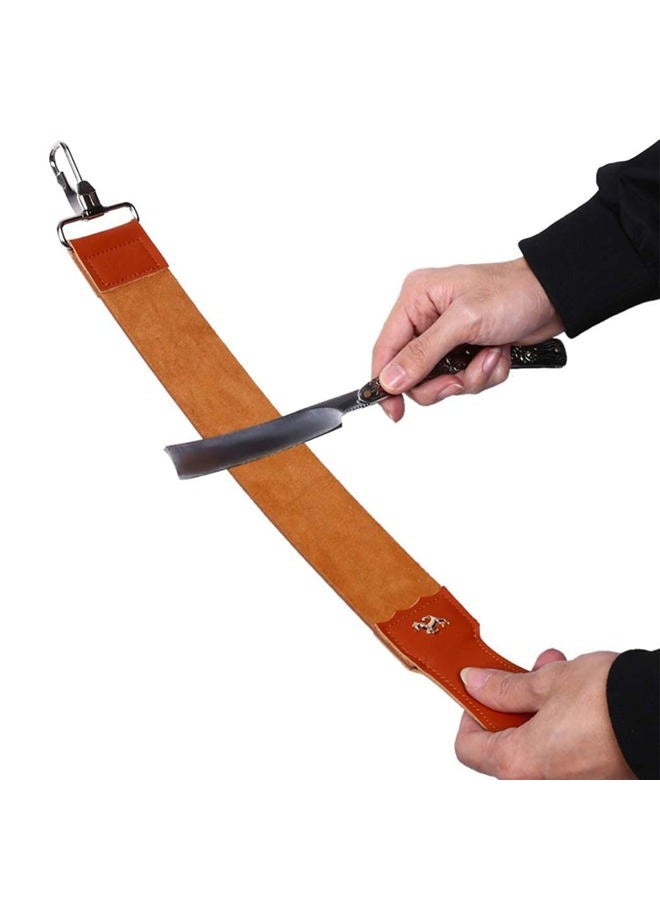 Grandslam Leather Strop for Straight Razor Sharpening and Smooth - Professional Straight Razor Knife Cowhide Dual Strop (Type 2, Brown) - Image 2