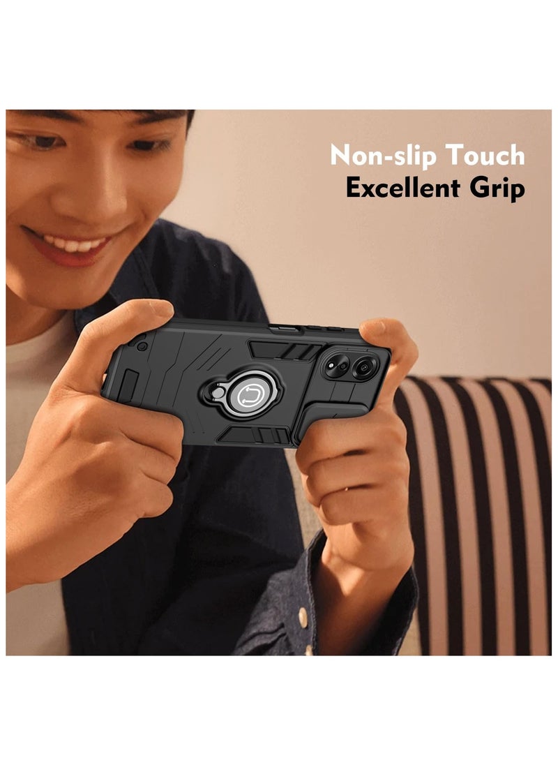 GOLDEN MASK GOLDEN MASK For Oppo Reno 8T 4G Armored Window Bracket Camera Shield Cover Camera Lend Protection With Ringe (Black)  - Image 2