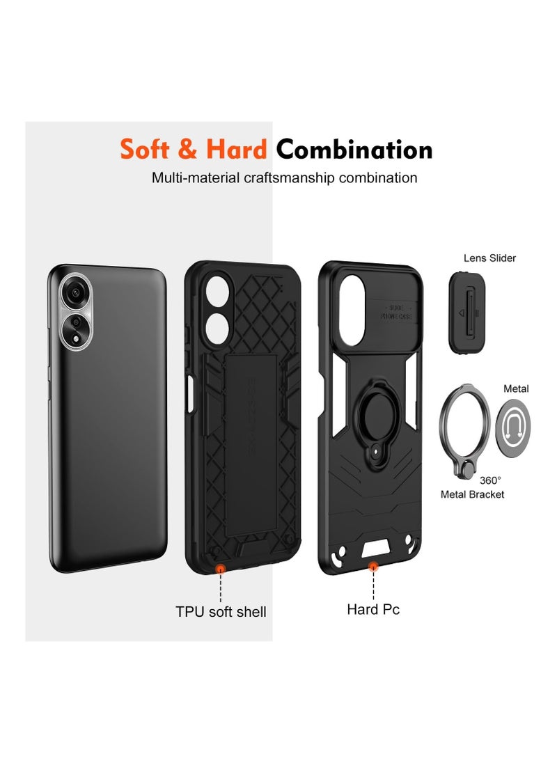 GOLDEN MASK GOLDEN MASK For Oppo Reno 8T 4G Armored Window Bracket Camera Shield Cover Camera Lend Protection With Ringe (Black)  - Image 3