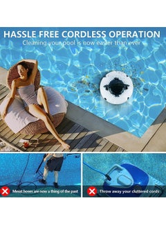 Excefore Cordless Robotic Pool Cleaner, Pool Vacuum for Above Ground Pool, Dual-Drive Motors, 90-120 Mins Working Time, IPX8 Waterproof, Lightweight, Auto-Dock Technology  - Image 2