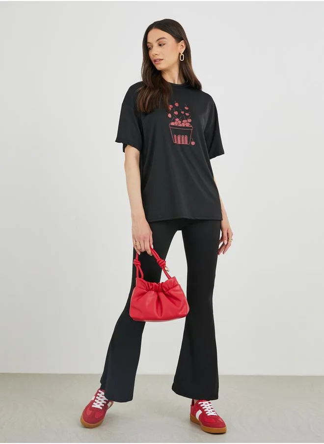 Take Two Take Two Cherry Printed Short Sleeve T-Shirt and Leggings Co-Ords