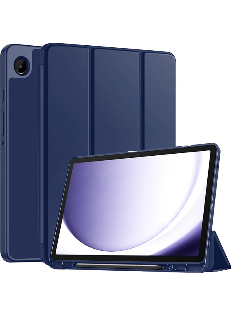Theodor Case Compatible with Samsung Galaxy Tab A11 2025/ A9 2023 8.7 Inch, Smart Case with Pencil Holder, Slim Trifold Stand Case with Soft TPU Back, Auto Sleep/Wake Cover- Navy - Image 1