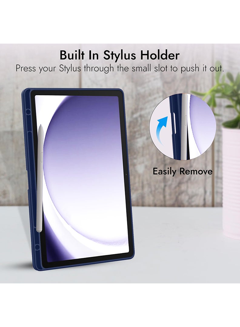 Theodor Case Compatible with Samsung Galaxy Tab A11 2025/ A9 2023 8.7 Inch, Smart Case with Pencil Holder, Slim Trifold Stand Case with Soft TPU Back, Auto Sleep/Wake Cover- Navy - Image 5