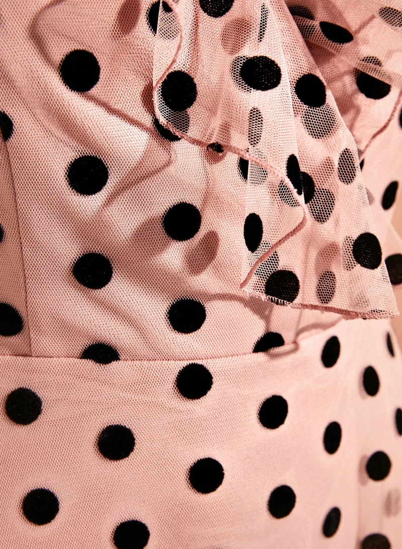 trendyol Ruffle Detail Printed Dress