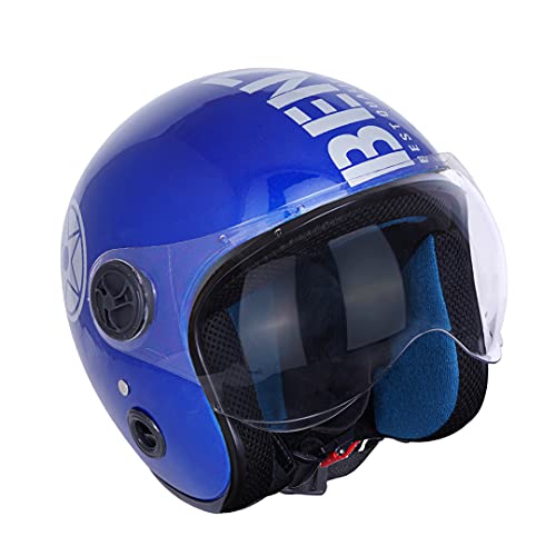 Sage Square Two Wheeler ISI Marked Guardian Cruiser Open face Helmet for Men and Women (Blue Gloosy), ABS - Image 1