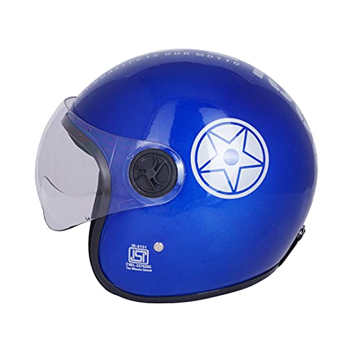 Sage Square Two Wheeler ISI Marked Guardian Cruiser Open face Helmet for Men and Women (Blue Gloosy), ABS - Image 4