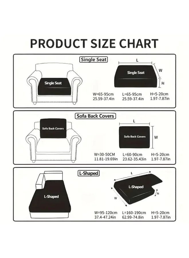 L Shaped Sofa Cover Washable Bohemian Style Black Gray Sliky Fiber Fabric Protector - Image 3