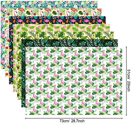 Konsait Flamingo Wrapping Paper Monstera Palm Leaves Hawaii Safari Jungle Tropical Themed Wrap Paper Sheet for Gift Wrapping Birthday Baby Shower Flowers Party Decoration Craft Supplies - Image 2