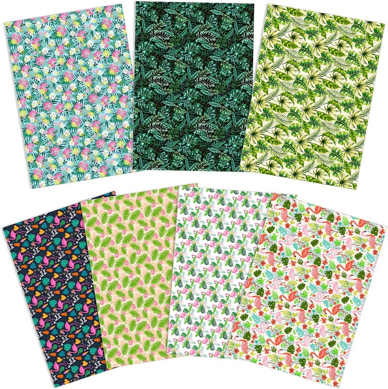 Konsait Flamingo Wrapping Paper Monstera Palm Leaves Hawaii Safari Jungle Tropical Themed Wrap Paper Sheet for Gift Wrapping Birthday Baby Shower Flowers Party Decoration Craft Supplies - Image 5