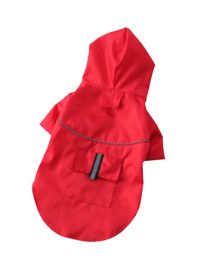 NIBEMINENT Reflective Pet Raincoat With Hoodie Red/Grey 