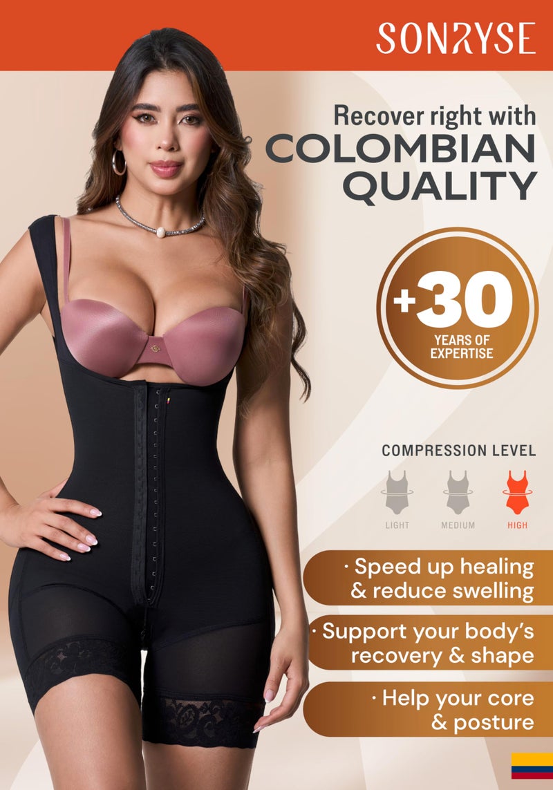 Sonryse PP-211 Tummy Tuck Compression Garment for Women Fajas Colombianas Reductoras y Moldeadoras Stage 2 Black Faja Small - Image 2