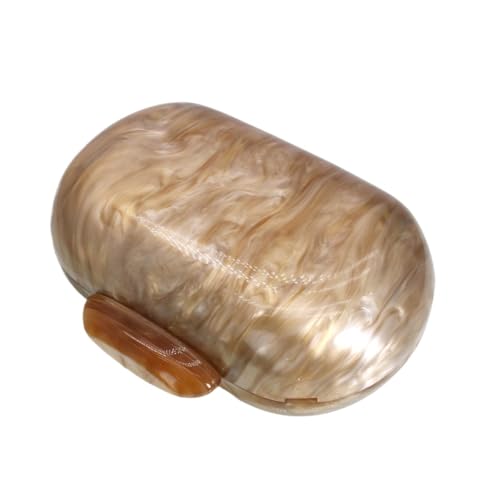 GSYPS Acrylic Evening Clutch Bag for Women Shell Shape Shoulder Crossbody Bag Glitter Marble Purse Handbag A-Coffee - Image 5