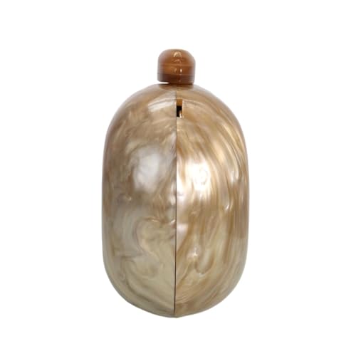 GSYPS Acrylic Evening Clutch Bag for Women Shell Shape Shoulder Crossbody Bag Glitter Marble Purse Handbag A-Coffee - Image 4