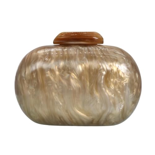 GSYPS Acrylic Evening Clutch Bag for Women Shell Shape Shoulder Crossbody Bag Glitter Marble Purse Handbag A-Coffee - Image 1