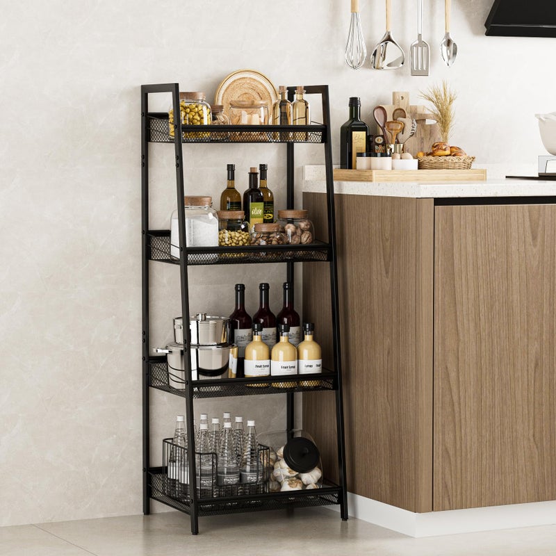 Masupu 4 Tier Bathroom Shelf, Bathroom Organizer and Storage for Small Space, Free-Standing Metal Rack Shelves Waterproof for Kitchen, Bathroom, Laundry, Toilet, Black - Image 2