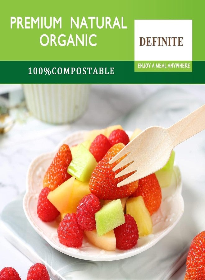 Definite Disposable Wooden Forks Biodegradable, Natural Wooden Great for Parties, Camping, Weddings & Dinner Events (100) - Image 2