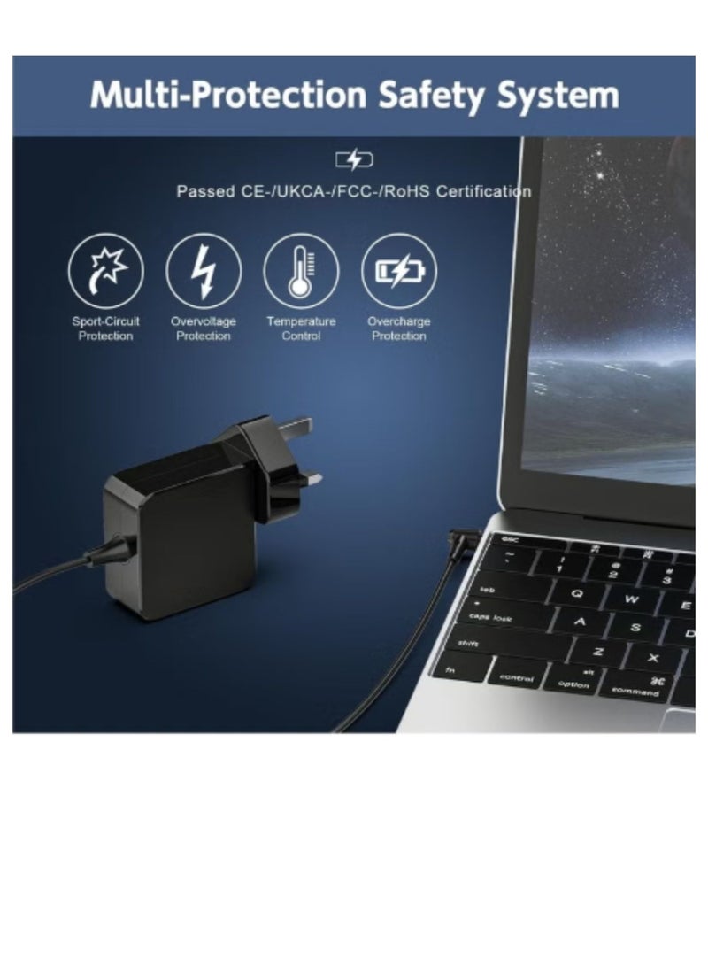 Terabyte شاحن لابتوب 20 فولت 65 واط/45 واط للي Lenovo، محول AC بديل Ideapad، 3 5 320 310 320S 330 330S 110 110S 120S، Ideapad Flex 4 5 6 ADl45WCD 330S-15Ikb Yoga 520 530 مع قابس نوع-G المملكة المتحدة【4.0 * 1.7 مم】 - Image 3