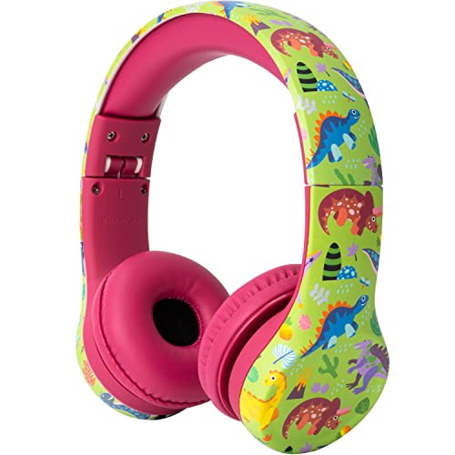 Snug Play+ Kids Headphones – Volume Limited 93dB for Safe Listening – Foldable, Durable Headphones for Toddlers, Boys & Girls – Tangle-Free Cord – Ideal for Travel, School, Tablets - Dinosaurs - Image 1