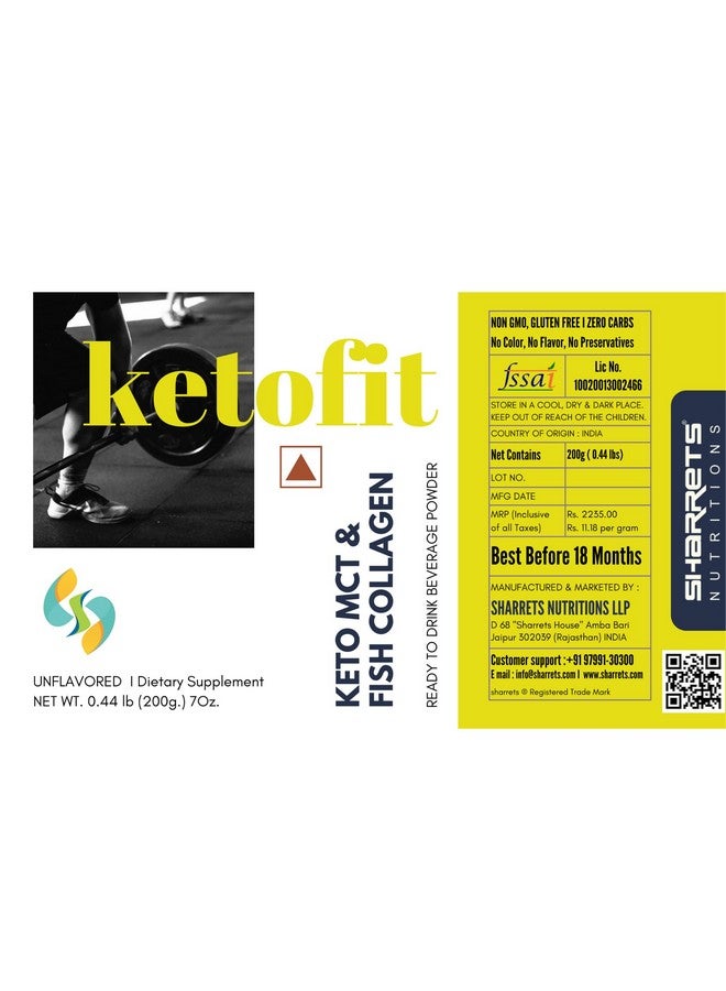Sharrets Ketofit: 200G Unflavored Mct Collagen Powder - Your Essential Keto Supplement For Ketogenic Health And Energy Support.  - Image 4