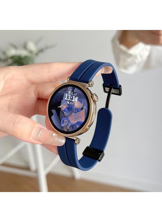 Generic - For Huawei Gt4/Gt3 Strap Gt5 Silicone Magnetic Smart Watch Watch4pro Watch Strap Watchgt-Color:Midnight Blue-suitable For Huawei Gt5/gt5pro/gt4 [dial 46mm] - Image 1