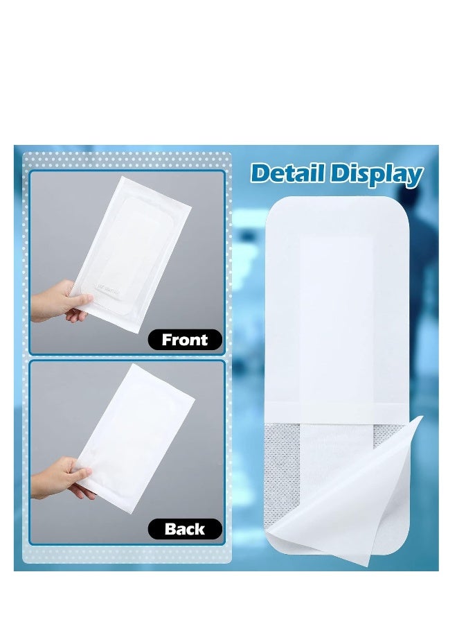 Generic 40 Pcs Waterproof Adhesive Island Dressing, 4 x 10 Sterile Island Wound Dressing, Breathable Bordered Gauze Dressing, Individually Wrapped Latex Free Bandages for Blister Wound Care(4x8 In) - Image 5