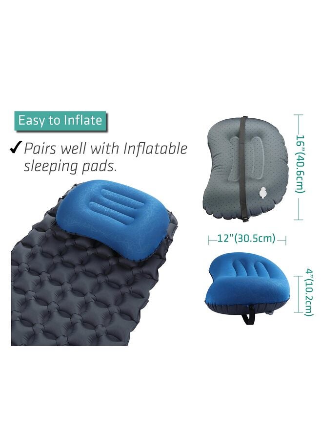 LAMAY Ultralight Inflatable Camping Travel Pillow Compressible Compact, Comfortable Ergonomic Inflating Pillows for Neck Lumbar Support While Camp Hiking Backpacking Orange - Image 2