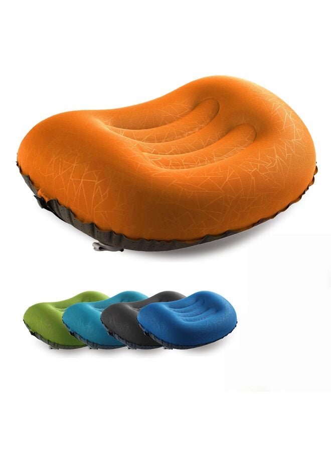 LAMAY Ultralight Inflatable Camping Travel Pillow Compressible Compact, Comfortable Ergonomic Inflating Pillows for Neck Lumbar Support While Camp Hiking Backpacking Orange - Image 1