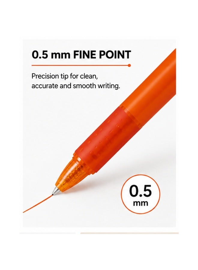 PILOT FriXion Ball Knock Erasable Gel Pen LFBK-23EF-O, 0.5 mm, Orange, Gel Ink, 1 pen for planner emphasis - Image 2