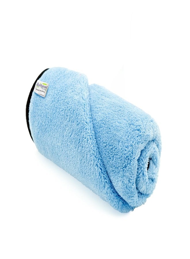 SOFTSPUN Microfiber Baby Hand & Face Towel 2 Pcs 280 GSM 40X60 Sky Blue | Super Soft & Silky for Hand, Face, Body - Hypoallergenic Sensitive Skin Wipes & Washcloths - Image 2