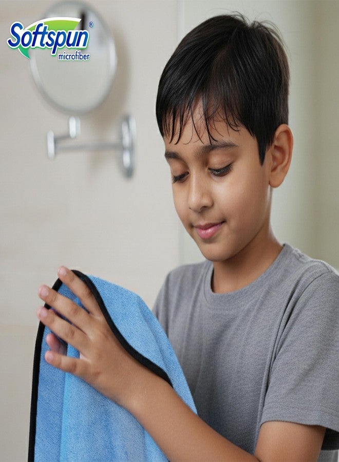 SOFTSPUN Microfiber Baby Hand & Face Towel 2 Pcs 280 GSM 40X60 Sky Blue | Super Soft & Silky for Hand, Face, Body - Hypoallergenic Sensitive Skin Wipes & Washcloths - Image 4