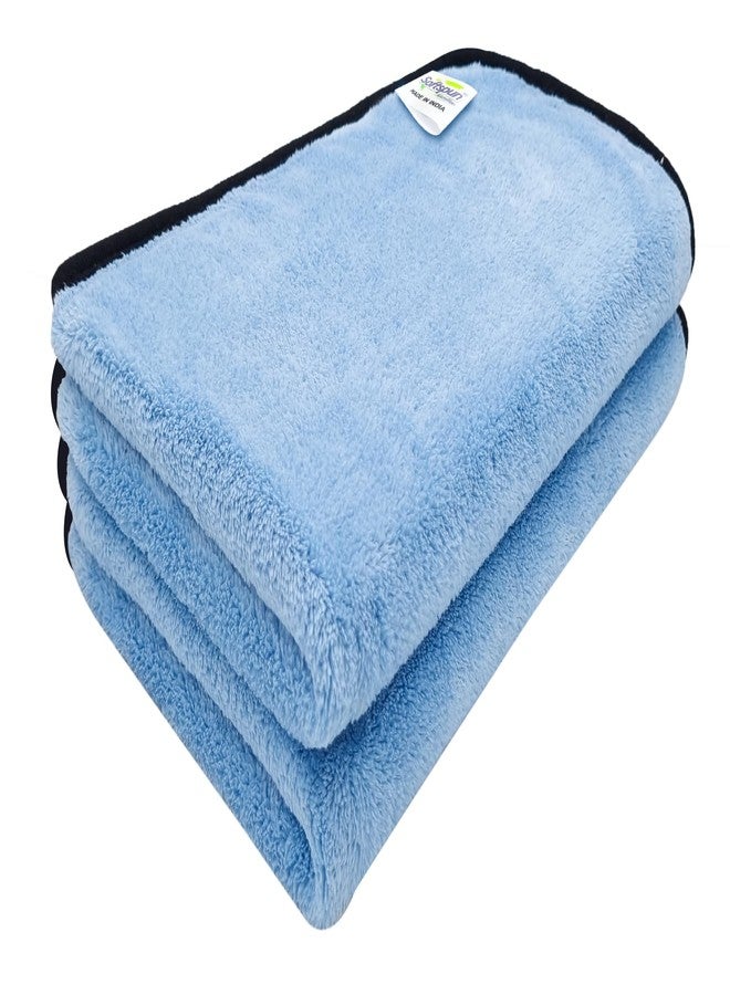 SOFTSPUN Microfiber Baby Hand & Face Towel 2 Pcs 280 GSM 40X60 Sky Blue | Super Soft & Silky for Hand, Face, Body - Hypoallergenic Sensitive Skin Wipes & Washcloths - Image 1