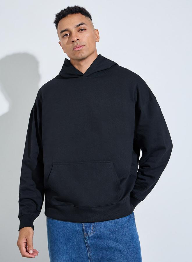 Styli Black Printed Oversized Hoodie - Image 3